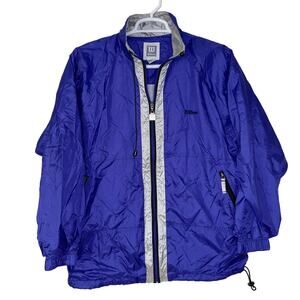 Vintage Wilson Tennis Mens Large Windbreaker Jacket Blue Full Zip 90s Pickleball